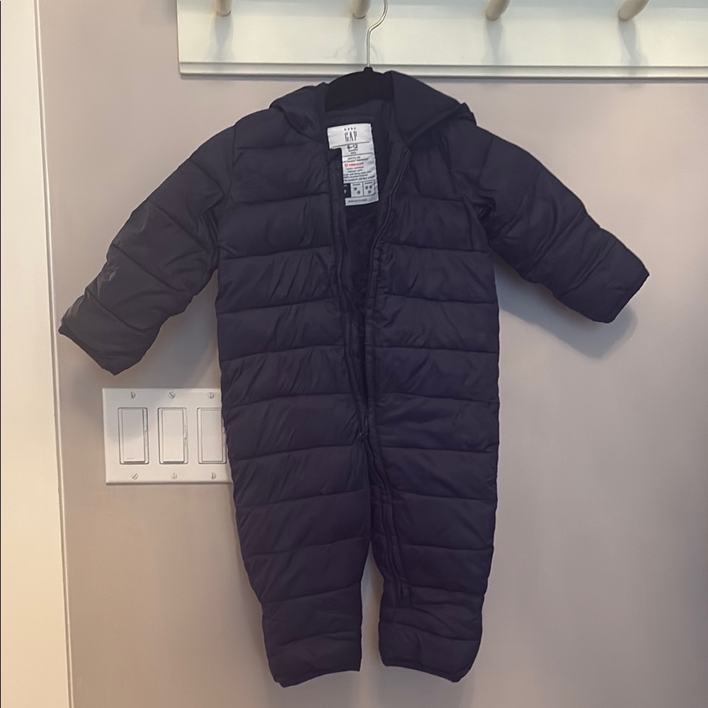 GAP Blue Quilted Footies One Piece